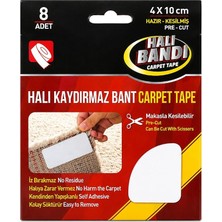 Bandı Halı Kaydırmaz Bant 4X10 cm Hazır Kesilmiş 8 Adet
