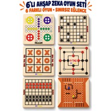 212toyzz 6'lı Ahşap Akıl, Zeka ve Strateji Oyun Seti – Reversi, Kızma Birader, Dama, Tic Tac Toe ve Koridor Oyunu