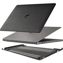 MacBook Air 13.3 Kılıf A1932 A2179 A2337 M1 Uyumlu Karbon Fiber Dokulu Sert Kapak Mat Siyah Ince Koruma Çizilmeye Dayanıklı Hard Case