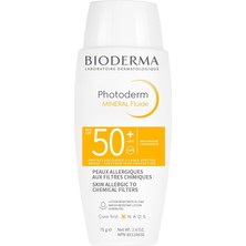 Photoderm Mineral Fluid SPF50+ Çok Hassas Ciltler Için Çok Yüksek Korumalı Yüz, Vücut Güneş Kremi 75 gr