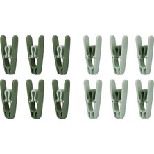 Mandalı, Yaysız Plastik, Paslanmaz, Dayanıklı, Renkli, 12 Adet (12, Açık Yeşil - Koyu Yeşil)