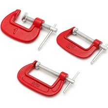 Mengene Seti, 3 Parça, Çelik Karbon, 2.5 Cm, 5.2 Cm, 6 cm Ağız Açısı, Ahşap ve Metal Sıkma Için Profesyonel Mengene Takımı Karışık Renk