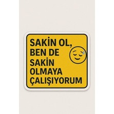 Sürücü Sticker,sakin Ol Araba Sticker, Sarı, Sürücü Mesajlı, Gülümseyen Emoji Desenli, Dekoratif Araç ve Ev Için
