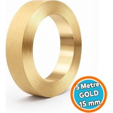 Renk Dekoratif Bant (1 Adet) 5mt x 15MM Ahşap Mobilya Duvar Fayans Dekoratif Metalik Bant