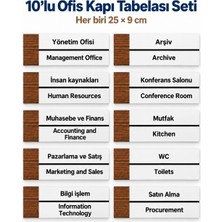 212toyzz 10'lu Ofis&idari Alanlar Oda Kapı Isimliği Yönlendirme Tabelası Levhası Seti 25X9CM