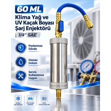 60 ml Klima Yağ ve Uv Kaçak Boyası Şarj Enjektörü – 1/4" Sae