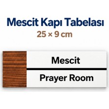 212toyzz Mescit Ahşap Kapı Isimliği 25X9 cm – Ofis, Iş Yeri ve Fabrika Için Mescit Yönlendirme Tabelası ve Kapı Levhası