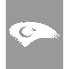 Usta Türk Bayrağı Araba Oto Motosiklet Karavan 4x4 Sticker 00786 Beyaz 12X6 cm