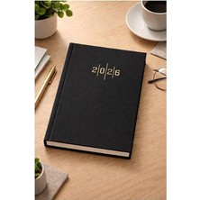 Ajanda 14X20 cm Çizgili Cilt Bezli Dikişli 1 Adet Günlük Planlayıcı Cilt Bezi Ciltli Ajanda 2026 Ofis Okul Büro