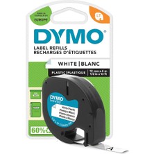 Letratag Plastik Şerit (12 mm x 4 Mt), Beyaz (59422)