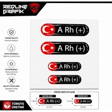 Kan Grubu Sticker Siyah 3D 4 Adet Hediyeli A Rh Pozitif Yazılı | Redline Grafik
