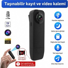 Mini Yaka Kamerası 1080P Full Hd Sesli Video Kaydedici Gece Görüşlü Hareket Algılamalı Taşınabilir Vücut Kamerası