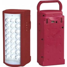 Çok Fonksiyonlu Güçlü Işıldak, 24 Led, 80 Saat, Powerbank Kamp Lambası USB Şarj Çıkışlı 3gün Aydınlatma Işıldak Lamba 220V Şarjlı Powerbank Işıldak (Kırmızı)
