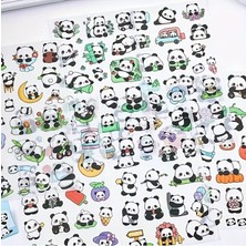 Craft 1 Sayfa 20 Adet Şeffaf Panda Sticker Sevimli Kawaii