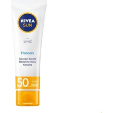 Sun Spf 50 Hassas Yatıştıran Nemlendirici Güneş Yüz Kremi 50 Ml, Çok Yüksek Güneş Koruyucu,güneş Alerjisine Karşı Koruma,yağsız Cilt Hissi