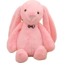 Arkadaşım Papyonlu Uzun Kulak Bunny Peluş Tavşan 65 cm (Pembe)