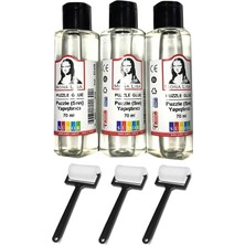 Yapıştırıcı 70 ml 3 Adet ve Silindir Sünger Fırça 3 Adet Monalisa Pazıl Yapıştırıcısı