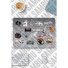 Temalı Sticker Etiket Seti - Music Sticker - Laptop Notebook Telefon