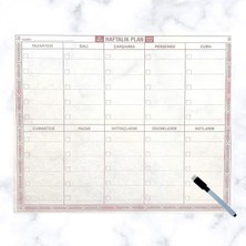 Şeffaf Kendiliğinden Yapışkanlı Kalemli Haftalık Planlayıcı 40CM-50CM
