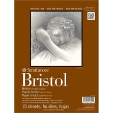 400 Serisi Bristol Kağıt Pedi, Pürüzsüz, Bant Ciltli, 9X12 Inç, 15 Yaprak (2 Katlı) - Yetişkinler ve Öğrenciler Için Sanatçı Kağıdı - Işaretleyiciler, Kalem ve Mürekkep