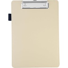 Küçük Boy,kapaksız,a5 Clipboard Vegan Suni DERI,17,5X24,5 Cm.,bej