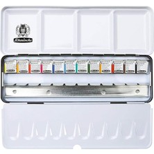 Akademie Aquarell Metal Kutu Sulu Boya Seti 12 x Yarım Tablet 75412