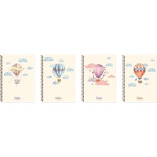 Color 20X28 100 Yp Kareli Sert Kapak La Plume Balloons Defter
