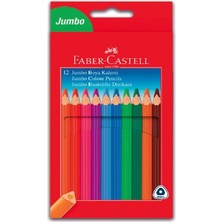 Castell Faber-Castell Karton Kutu Jumbo Üçgen Kuru Boya Kalemi 12 Renk Tam Boy