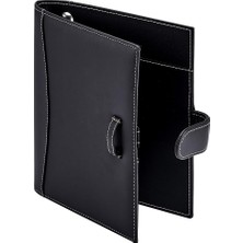 Academic Mini Executive Deri Portföy Klasörü, 1" Halka Bağlayıcı ve 250 Sayfalık Kapasite, Not Defterleri ve 5.5" x 8.5" Belgeler, 2 Kalem Döngüsü, Siyah Suni Deri" (98294)