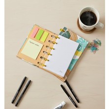 Sert Kapaklı Notebook, A6 Ebat, Postit Dahil, Çıkarılabilir Sayfalar (Turuncu)