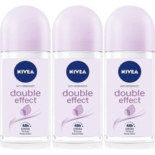 Kadın Roll-On Deodorant Double Effect 50ML, Ter Kokusuna Karşı 48 Saat Koruma, X3 Adet P10848