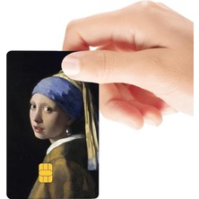Küpeli Kız Temalı Parlak Kredi/banka Kart Kaplama Sticker