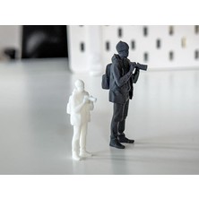 Figürler Dioramalarınız Için Minyatür Fotoğrafçı/turist Miniature Photographer/tourist For Your Diorama Mimari Model Karakteri 4 Adet