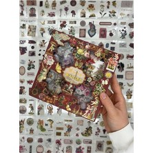 Bölmeli 100 Yaprak Özel Tasarım Retro Bordo Renk Nostaljik Sticker Set/etiket/su Geçirmez 1512S1065