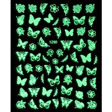Parlayan Butterfly Tırnak Sticker Tırnak Etiketi Nail Art JO-1290