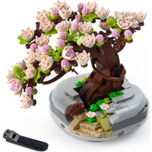 Ağacı Sukulent/sakura Saksı Bitki Yapı Blokları Seti, Hediyeler Için Yapay Çiçek Inşaat Kitleri, Yetişkinler/gençler Için Kendin Yap Buket Yapı Tuğlaları (Sakura)