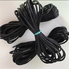 Tuhafiye Floş Ip/sıçan Kuyruğu/bileklik Ipi/abiye Sırt Bağlama Ipi / 2 mm 5 Metre, Siyah