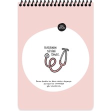 Color Hisli Şeyler 'kalbinin Sesini Dinle' Çizgili ve Üstten Spiralli A5 Defter, 80 Yaprak, Çok Renkli
