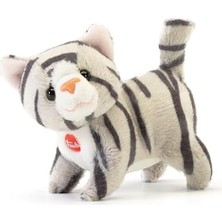Sweet Collection 51326 Mini Pelüş Kedi Brad 5 x 8 x 9 Cm, Boyut Xxs, Gerçekçi Detaylara Sahip Pelüş Figür, Yüksek Kaliteli Halkalı Pelüş Hayvan, Kolye Ucu Olarak Kullanılabilir, Yıkanabilir, Gri