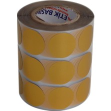 Kuşe Etiket 25MM x 25MM Ruloda 2500 Adet, Ev ve Ofis Kullanımı Için Kendinden Yapışan Etiket ve (Metalize Gold)