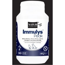 Natur Immulys Peak Twist-Off Kedi Köpek L-Lizin ve Beta Glukan Bağışıklık Destek Kapsülü 60 Cp