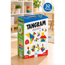 Toyfest Tangram 32 Parça Zeka Oyunu Çocuklar İçin Eğitici Geometrik Şekilli Dikkat ve Beceri Geliştirme Seti