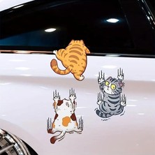 Tırmanan 3'lü Kedi Sticker Seti