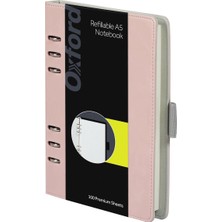 6 Halkalı Profesyonel Not Defteri, 17,8 x 22,9 Cm, Doldurulabilir Not Defteri, Fildişi Renkli Kağıt, 100 Yaprak, Pembe Suni Deri Kılıf (90005)