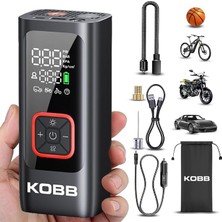 KB426 Şarjlı Dijital Lastik Şişirme Pompası, 12V, 150 Psı, 2000MAH Li-Ion, Powerbank, LED Lamba, 16X6.6X5 cm