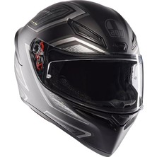 K1 S Motosiklet Kaskı Kapalı Kask Sling Matt Black Grey L