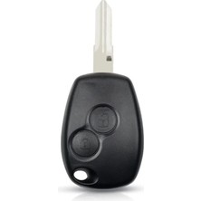 Keys 2 Düğmeli Kumanda Anahtarı Kabı, Siyah, Plastik, Kangoo Clio Trafic Modelleri Için Anahtar Muhafazası