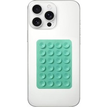 Telefon Arkasına Yapışan Silikon Vantuzlu Kılıf Tutucu Araç Makyaj Mutfak Ayna Duvar Için Ahtapot Vakumlu (Turkuaz (Çift Taraflı))