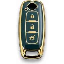 Keys Nissan Qashqai, X-Trail, Juke ile Uyumlu Anahtar Kılıfı (Gri-Altın)