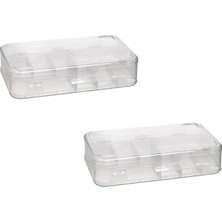 Plastik Bölmeli Çift Taraflı Hobi Dikiş Iğne Kutusu Düzenleyici Arduino Balıkçı Malzeme Saklama Organizer (2 Adet)